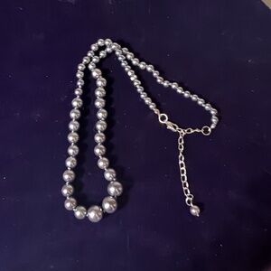 Vintage gray faux pearls necklace NWOT